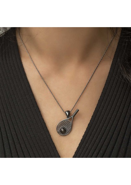 Gümüş Tenis Raketi Unisex Kolye CSR2182885 fiyatları