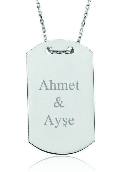 Gümüş İsimli Asker Künyesi Kadın Kolye CSR2180529