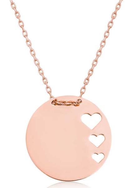 Gümüş Rose Çember Kalp Kadın Kolye CSR2180872