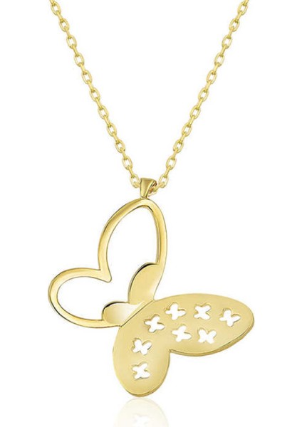 ​​Gümüş Gold Kelebek Kadın Kolye CSR2180716