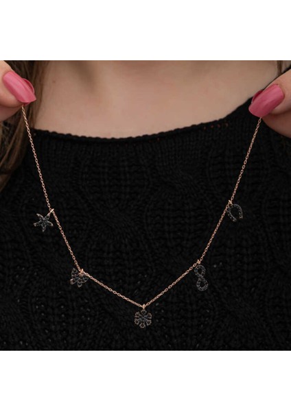 Gümüş Rose Şans Kadın Kolye CSR2181327