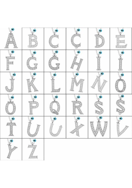 Gümüş Nazar Rodyum Y Harfi Kadın Kolye CSR2184378 fiyatları