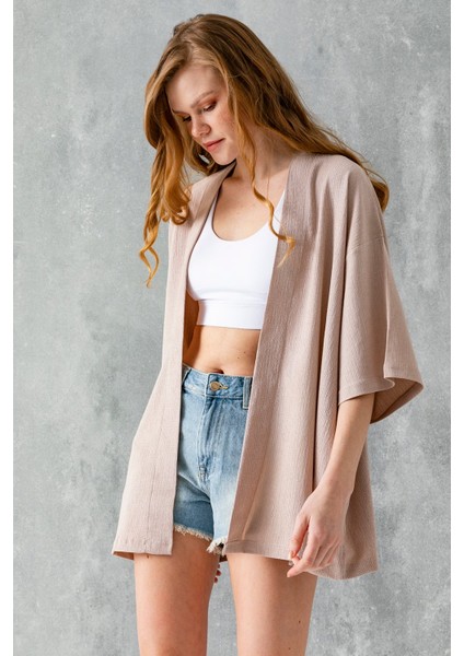 Kadın Yarım Kol Kısa Bürümcük Kimono