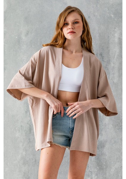 Kadın Yarım Kol Kısa Bürümcük Kimono