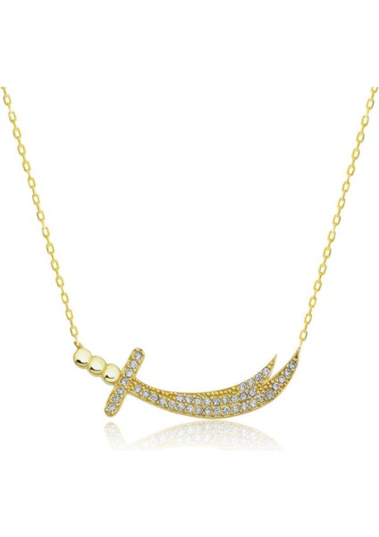 Gümüş Gold Zülfikar Kılıcı Kadın Kolye CSR2181278