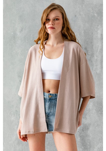 Kadın Yarım Kol Kısa Bürümcük Kimono