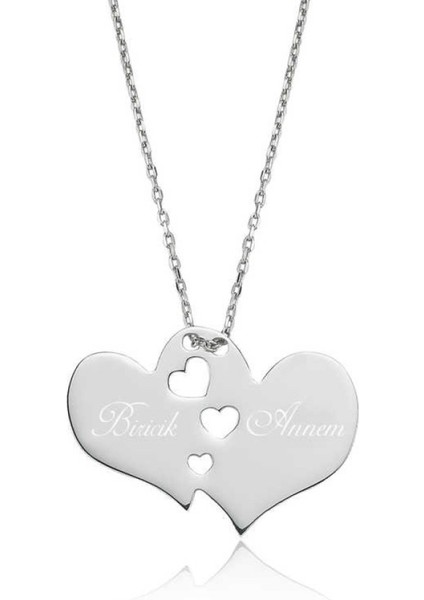 Gümüş Biricik Annem Yazılı Kadın Kolye CSR2180299