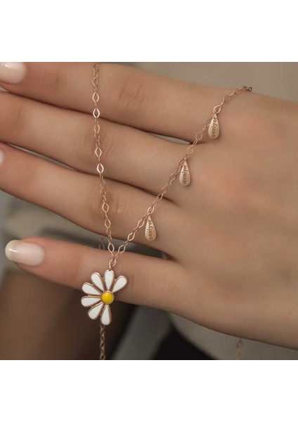 Gümüş Rose Papatya Seviyor Sevmiyor Kadın Kolye CSR2180806 fırsatları