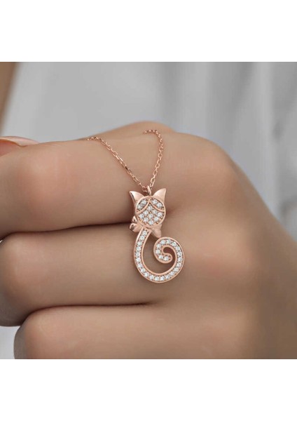 Gümüş Rose Kedi Kadın Kolye CSR2180858 fiyatları
