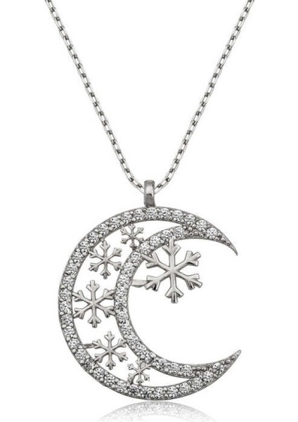 ​Gümüş Ay Kar Tanesi Kadın Kolye CSR2182750