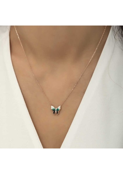 Gümüş Rose Minimal Kelebek Kadın Kolye CSR2180803 fırsatları