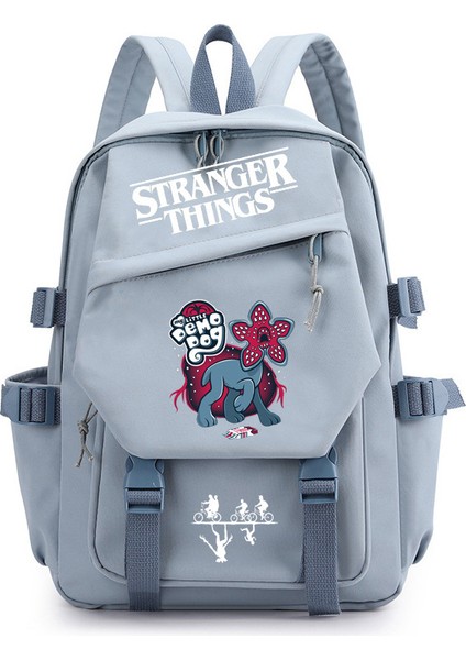 Amerikan Draması Stranger Things Yabancı Şeyler Çift Omuz Sırt Çantası Genç Okul Çantası (Yurt Dışından)