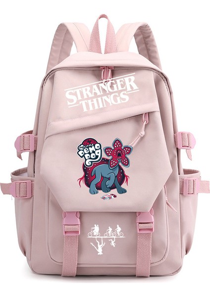 Amerikan Draması Stranger Things Yabancı Şeyler Çift Omuz Sırt Çantası Genç Okul Çantası (Yurt Dışından)
