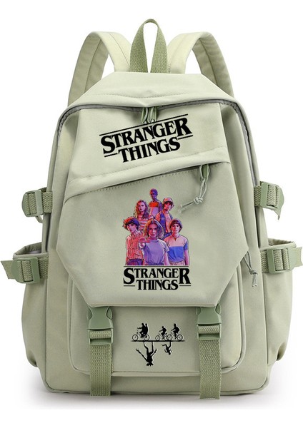 Amerikan Draması Stranger Things Yabancı Şeyler Çift Omuz Sırt Çantası Genç Okul Çantası (Yurt Dışından)