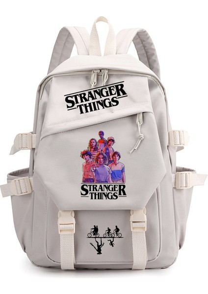 Amerikan Draması Stranger Things Yabancı Şeyler Çift Omuz Sırt Çantası Genç Okul Çantası (Yurt Dışından)