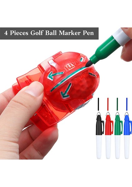Golf Çizgi Çizim Aracı Seti Putter Hizalama Çizgi Çizim Şablonu Aracı 4 Golf Topu Damgası 4 Işaretleyici Kalemle (Yurt Dışından) fırsatları