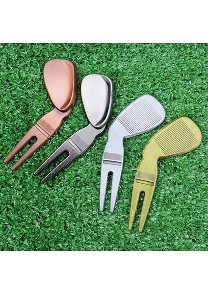 Golf Divot Onarım Aracı Pitch Oluk Temizleyici Golf Pitchfork Yeşil Çatal Golf Eğitim Yardımları Koyarak (Yurt Dışından) fiyatları