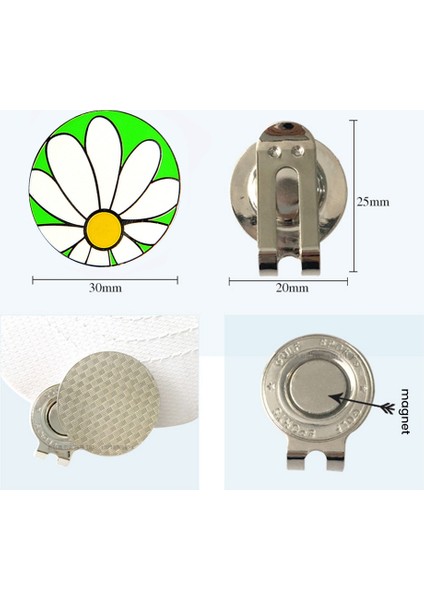 Golf Şapkası Klipsi Işaret Top Pozisyonu Manyetik Çıkarılabilir Çinko Alaşımı Paslanmaz Işaret Top Şapkası Aksesuarları 9 (Yurt Dışından) fiyatları
