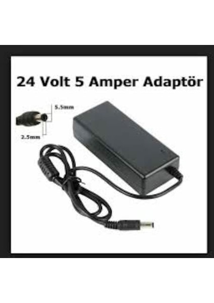 24 Volt 5 Amper Plastik Kasa Adaptör Hightek