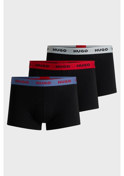 Streç Pamuklu Logolu 3 Pack Boxer Erkek Boxer 50532611 968