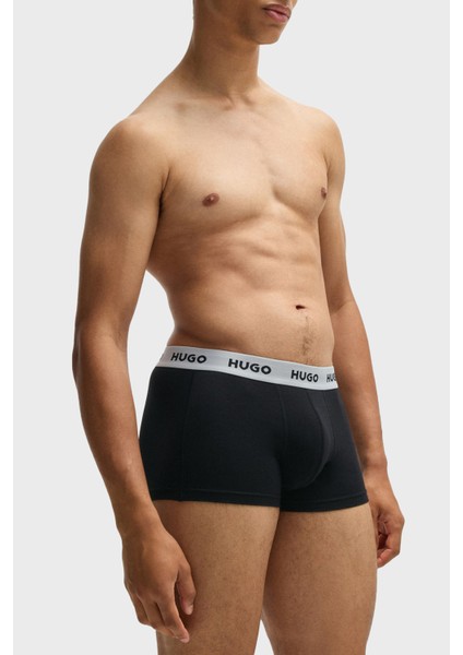 Streç Pamuklu Logolu 3 Pack Boxer Erkek Boxer 50532611 968 fırsatları