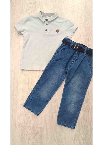 Erkek Çocuk Lacoste Tisört Kot Pantolon Takım