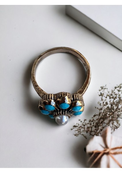 Turkuaz Taşlı Elmas Salkım Yüzük fiyatları