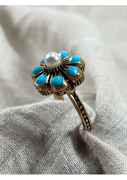 Turkuaz Taşlı Elmas Salkım Yüzük fırsatları