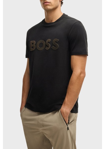 Streç Pamuklu Regular Fit Büyük Logolu T Shirt Erkek T Shirt 50535170 001