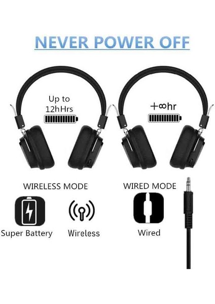 Mikrofonlu Bluetooth 5.0 Kablosuz Kulak Üstü Kulaklık Gürültü Engelleme Özelliği F1003