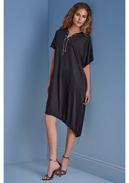 Kısa Kollu Siyah Örme Elbise fiyatları