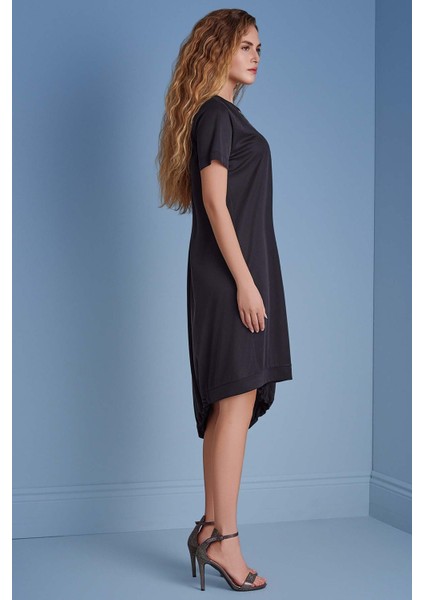 Kısa Kollu Siyah Örme Elbise modelleri