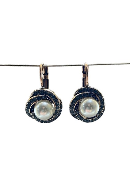 Zirkon Taşlı Sarmal Inci Sallantılı Küpe fiyatları