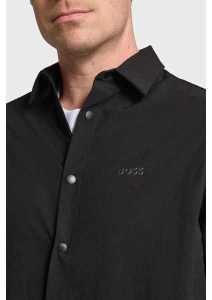 Streç Su Itici Logolu Relaxed Fit Kent Yaka Gömlek Erkek Gömlek 50533265 001 fırsatları