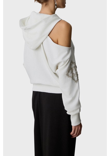 Taşlı Pamuklu Regular Fit Sırt Dekolteli Kapüşonlu Bluz Bayan Bluz 053 fiyatları