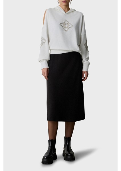 Taşlı Pamuklu Regular Fit Sırt Dekolteli Kapüşonlu Bluz Bayan Bluz 053 modelleri