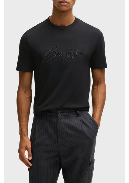 Pamuk Regular Fit Bisiklet Yaka Logolu T Shirt Erkek T Shirt 50531309 001