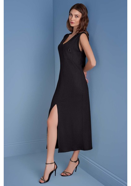 V Yaka Siyah Kaşkorse Elbise modelleri