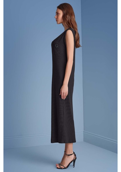 V Yaka Siyah Kaşkorse Elbise indirimleri