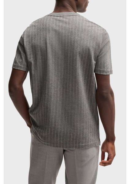 Çizgili Pamuk Regular Fit Bisiklet Yaka T Shirt Erkek T Shirt 50531315 030 fiyatları