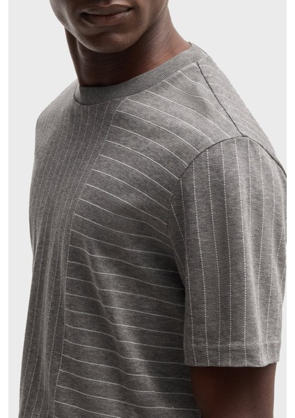 Çizgili Pamuk Regular Fit Bisiklet Yaka T Shirt Erkek T Shirt 50531315 030 fırsatları