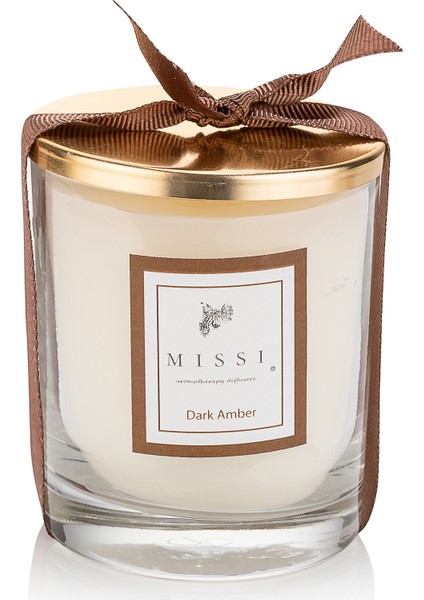 Kapaklı Dark Amber Kokulu Vegan Mum(140 gr)