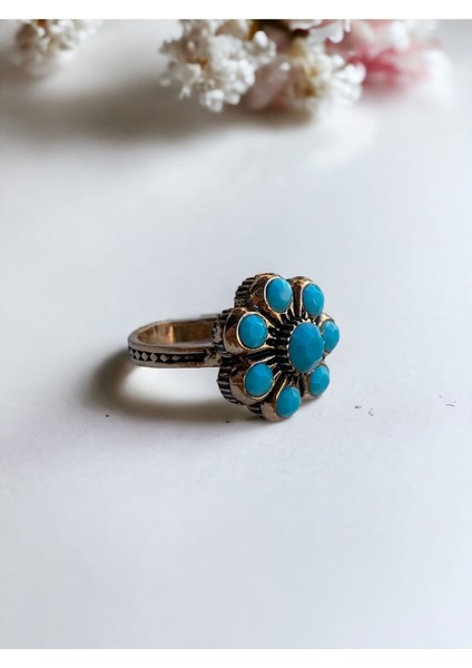 Turkuaz Taşlı Elmas Salkım Yüzük fiyatları