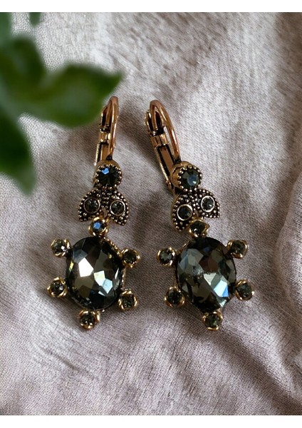 Oval Kristal Taşlı Küpe fiyatları