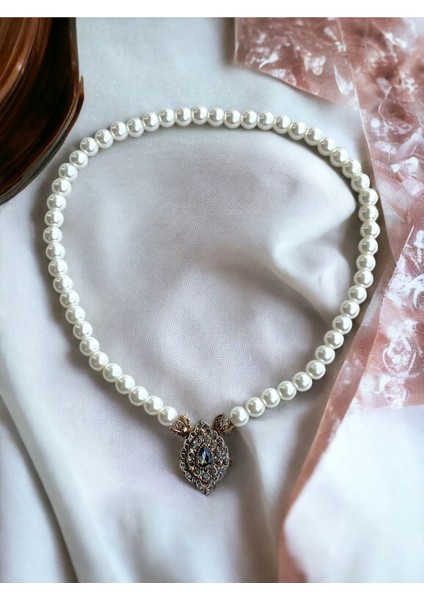 Zirkon Taşlı Tek Sıra Badem İnci Kolye fırsatları