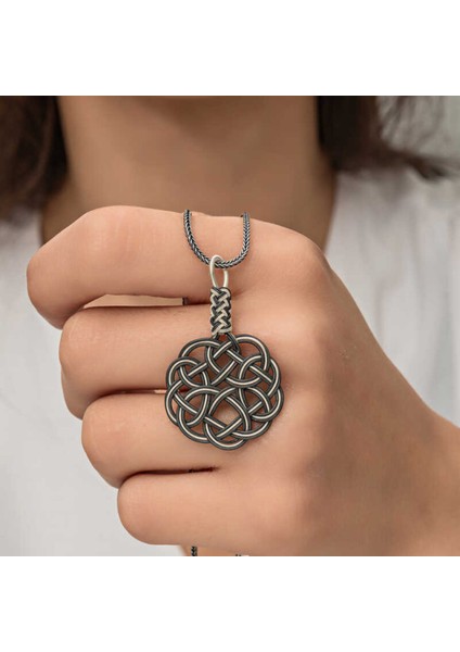 Gümüş Kazaziye Örgü Kadın Kolye CSR2184669