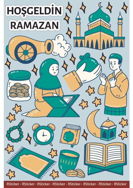 Ramazan Sticker Seti Hoş Geldin Ramazan Duvar Sticker Seti Ramazan Süsü