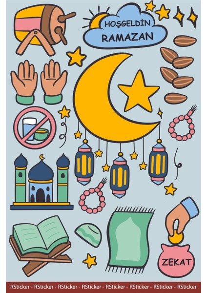 Ramazan Sticker Seti Hoş Geldin Ramazan Duvar Sticker Seti Ramazan Süsü