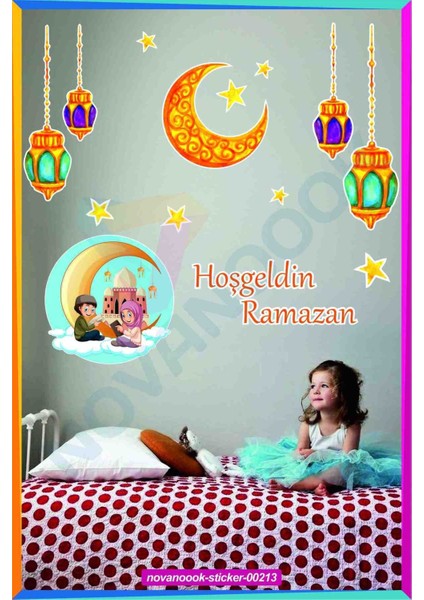 Ramazan Ayı Temalı Cam Duvar Süsleri Hoşgeldin Ramazan Sticker Seti (STICKER-00213)