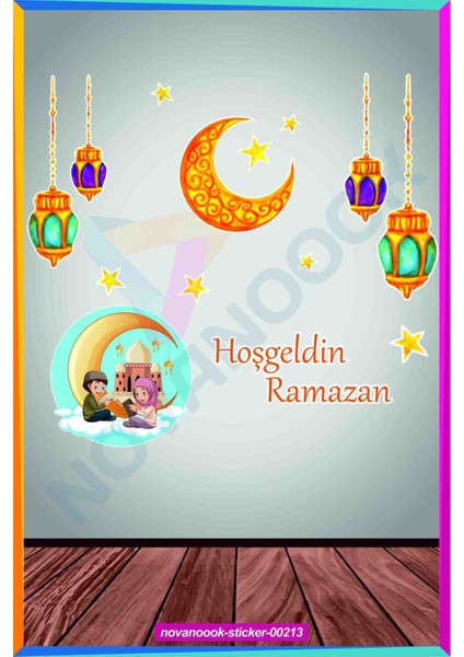 Ramazan Ayı Temalı Cam Duvar Süsleri Hoşgeldin Ramazan Sticker Seti (STICKER-00213) modelleri